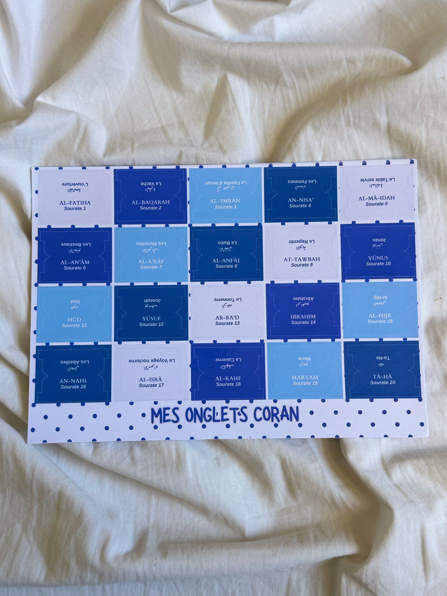 30 Onglets Juzz couleur Bleue