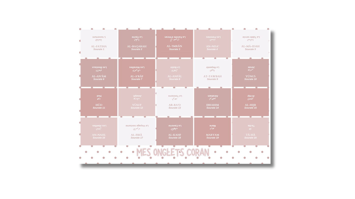Onglets Sourates Pink