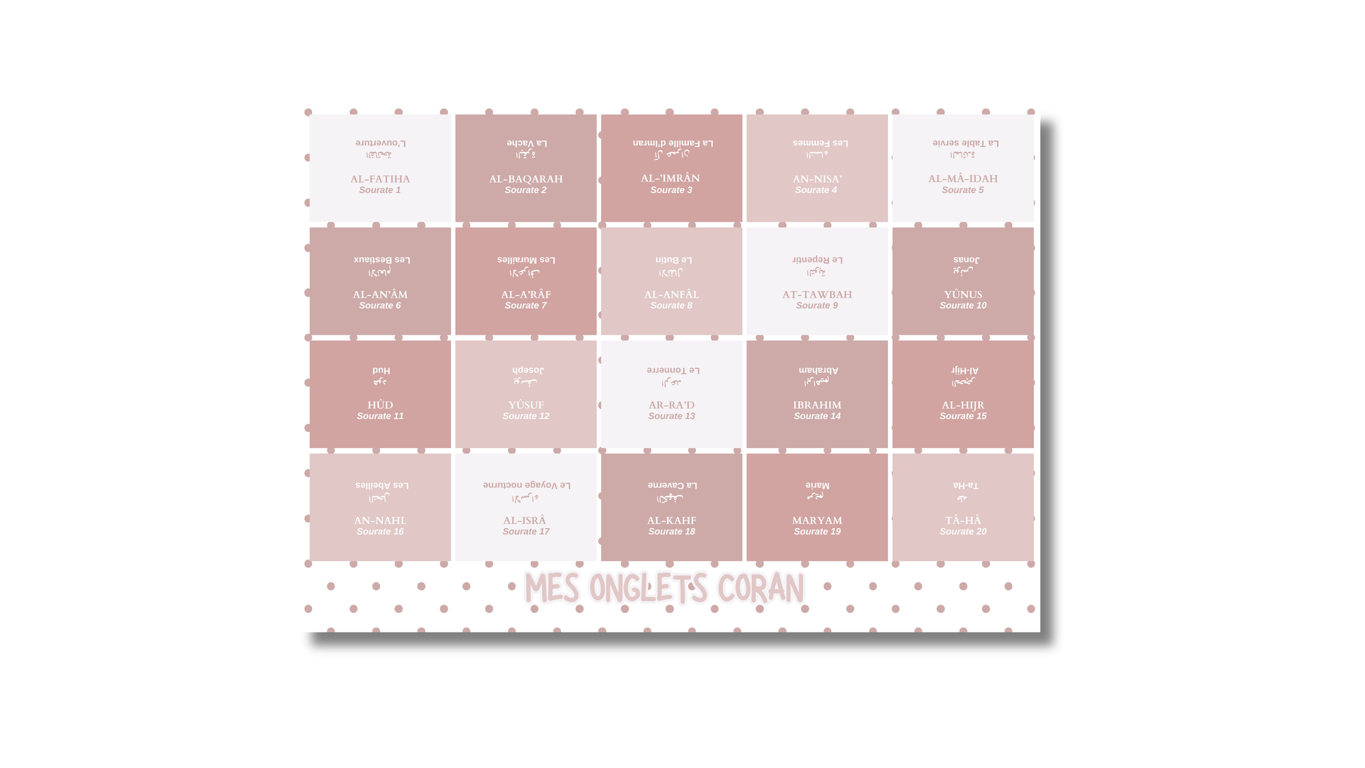 Onglets Sourates Pink