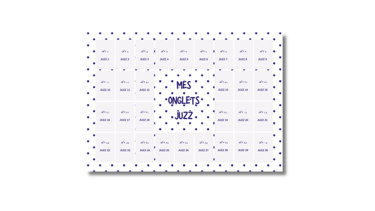 30 Onglets Juzz couleur Bleue White