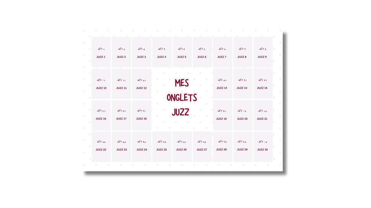 30 Onglets Juzz couleur Burgundy