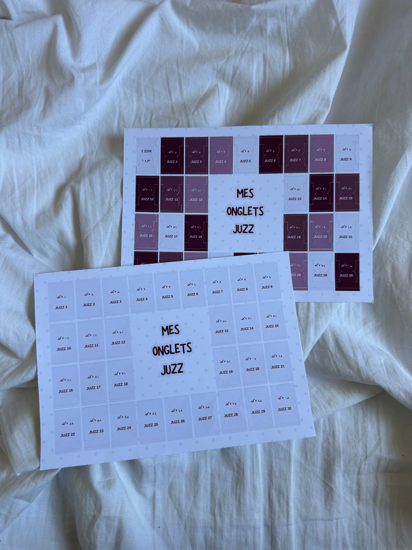 30 Onglets Juzz couleur Burgundy