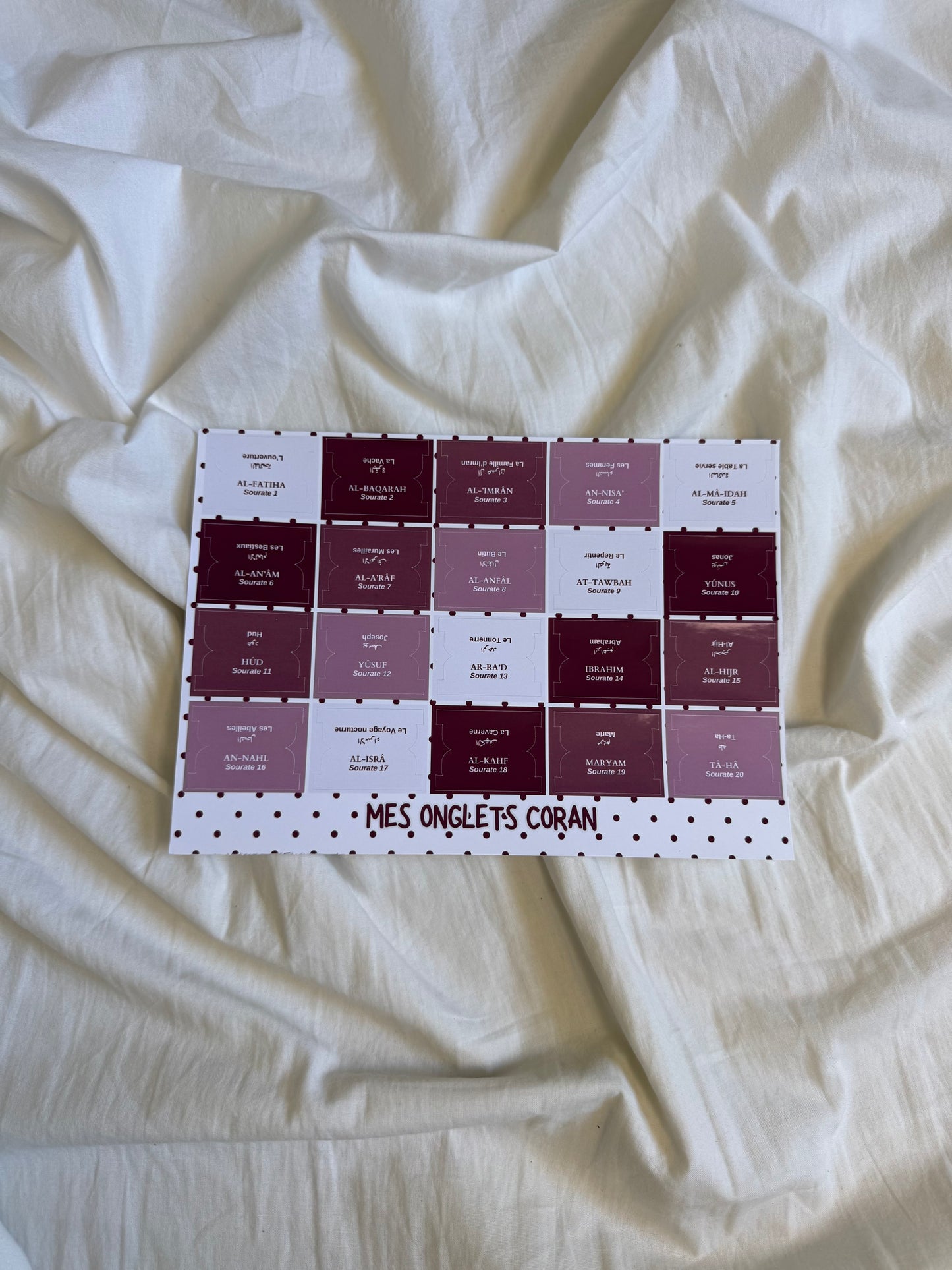 114 Onglets Sourates couleur Burgundy