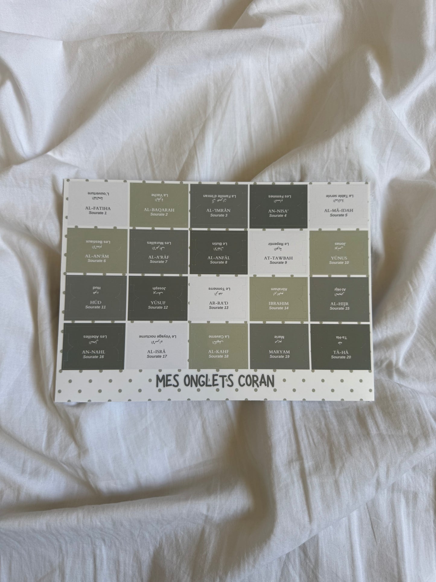114 Onglets Sourates couleur Matcha
